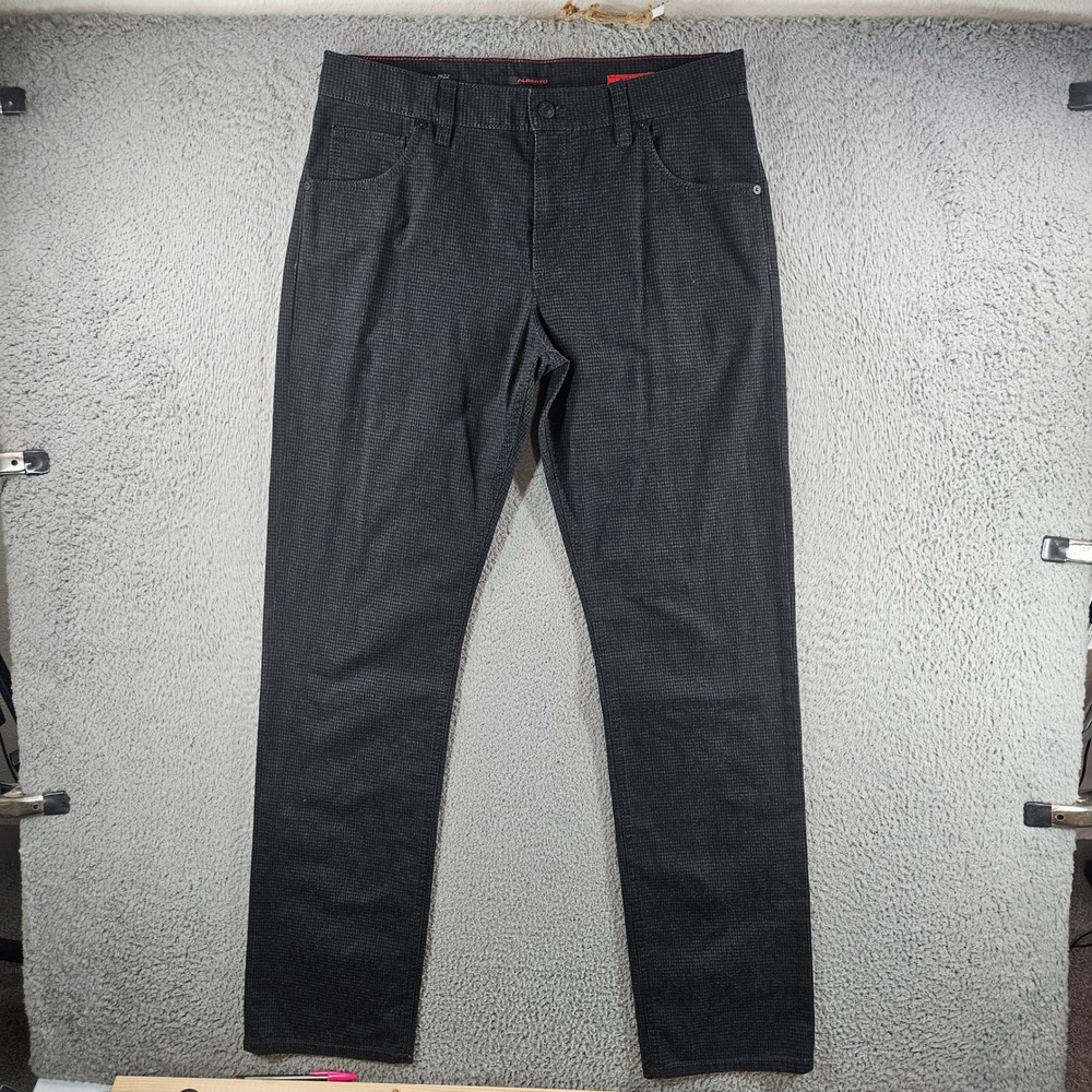 Alberto Stone Modern Fit Pants Mens 34x34 Brushed Casual Fancy‎ Charcoal Grey